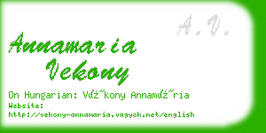 annamaria vekony business card